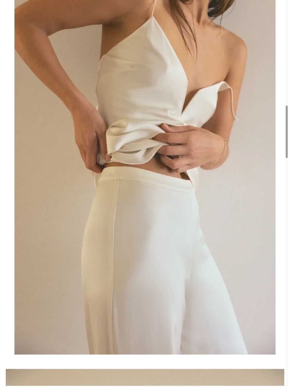 LIKE NEW Zara Ecru Satin Set